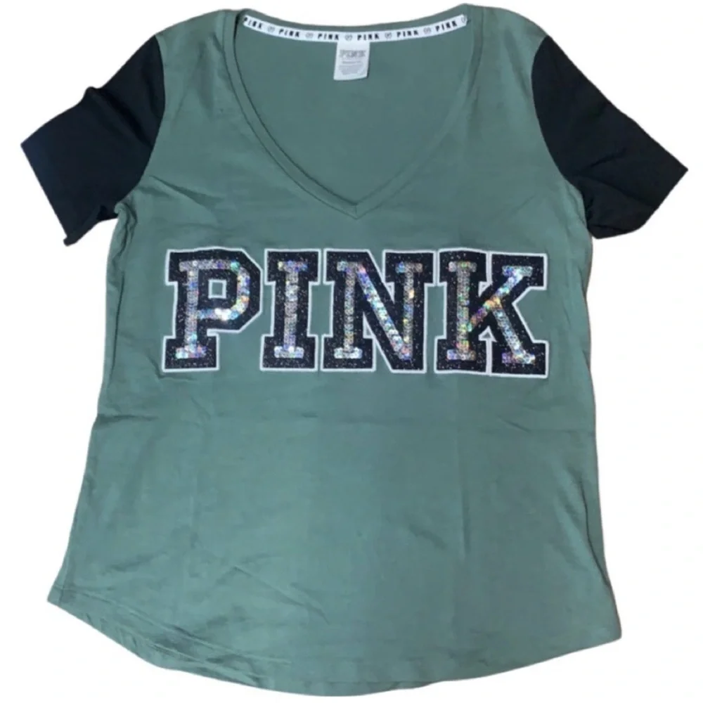 VS PINK Short Sleeve V-Neck Top - Picture 1 of 11